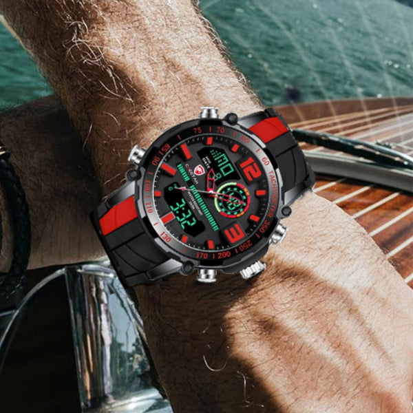 Fashion Dual Display Sports Mens Wristwatch Analog Digital Waterproof Clock