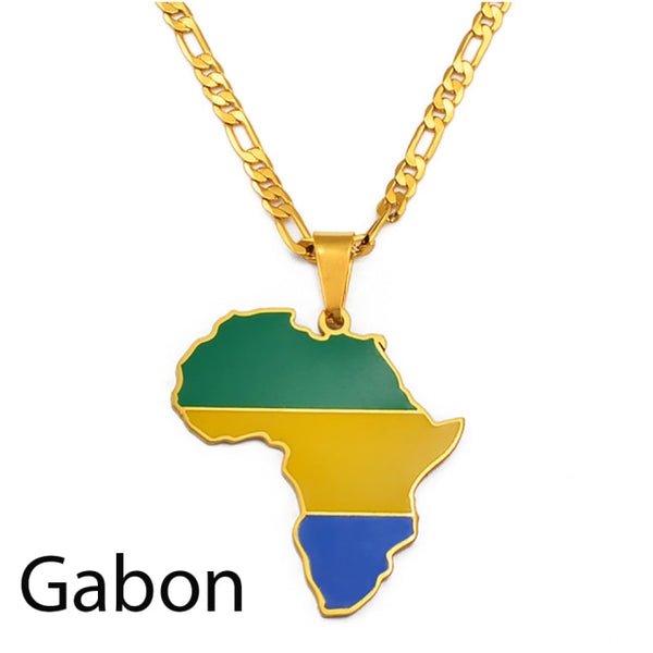 Hip-hop Africa Map Pendant Necklace