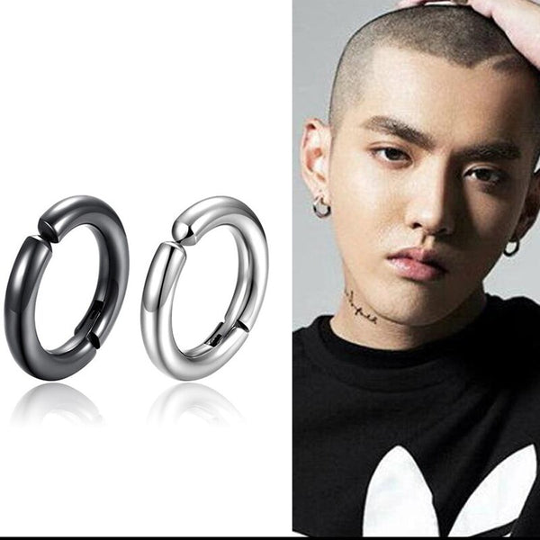 2PCS Unisex Punk Clip on Earrings Men