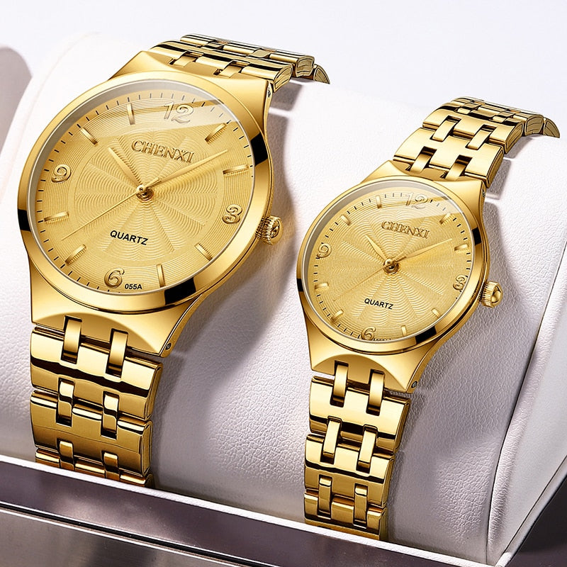 New Couple Watch Luxury Business Gold Watch