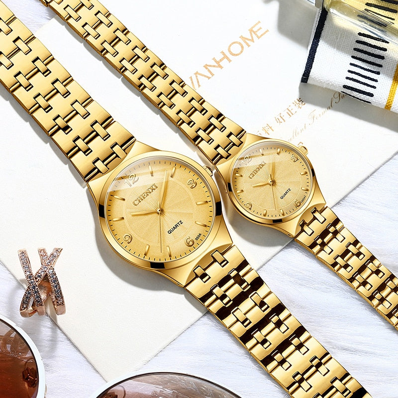 New Couple Watch Luxury Business Gold Watch