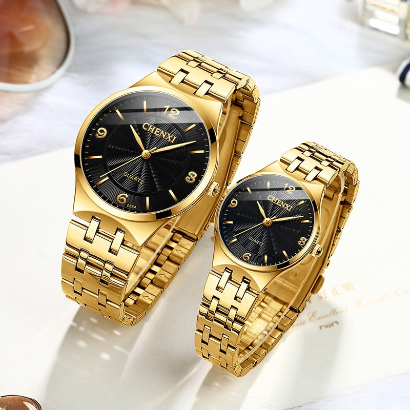 New Couple Watch Luxury Business Gold Watch