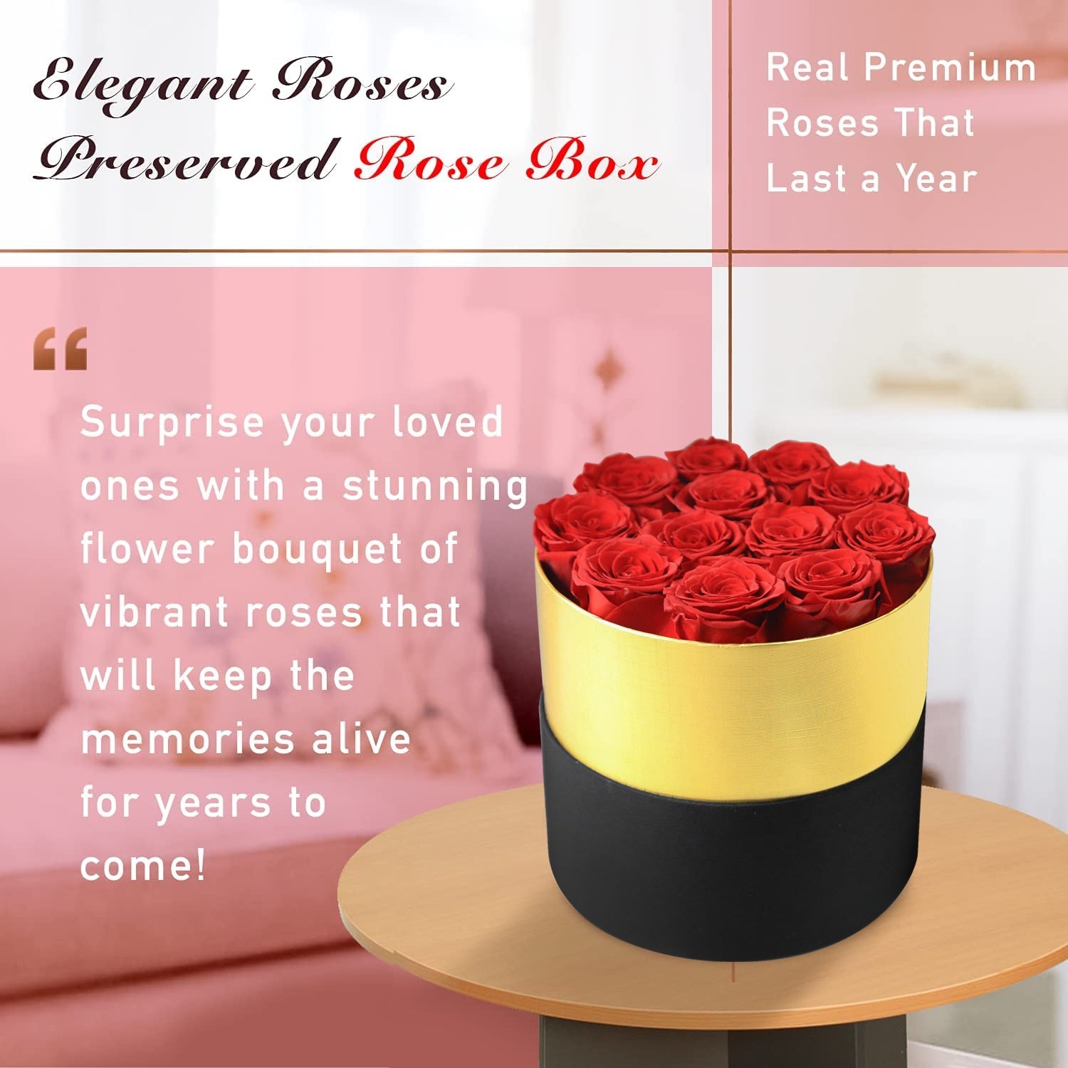 16pcs Love Preserved Roses In Love Box Gift Eternal Roses Forever