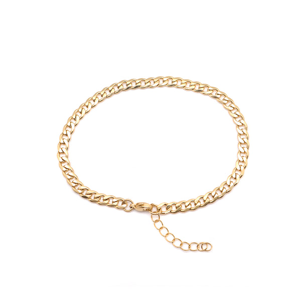 304 Stainless Steel Anklet Gold Color Oval For Women