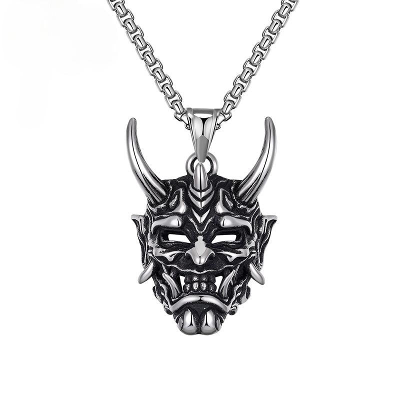 Vintage Punk Ghost Skull Mask Pendant Necklace