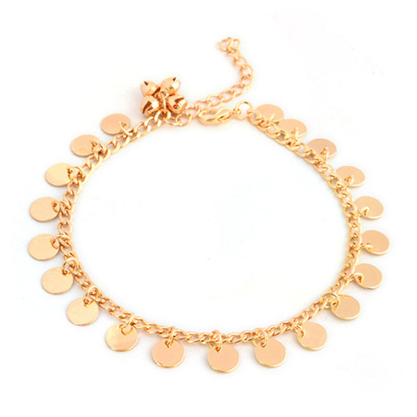 Bohemian Anklet Punk Retro Wind Metal Round Bells Ankle Bracelet