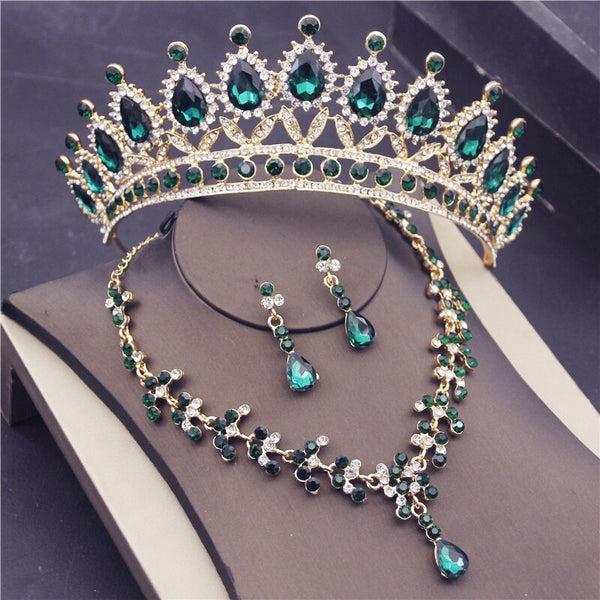 Bridal Wedding Tiaras and Crowns Necklaces Earrings Set