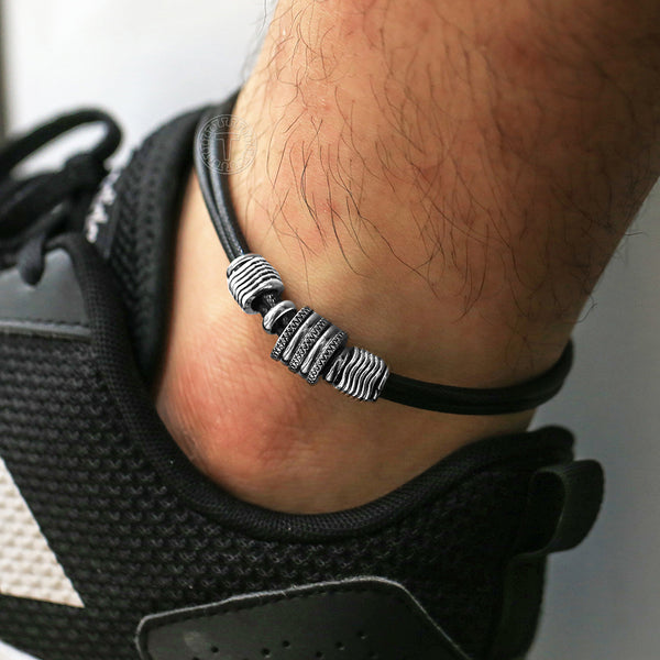 Mens Anklet Handmade Cool Simple  Stainless Steel