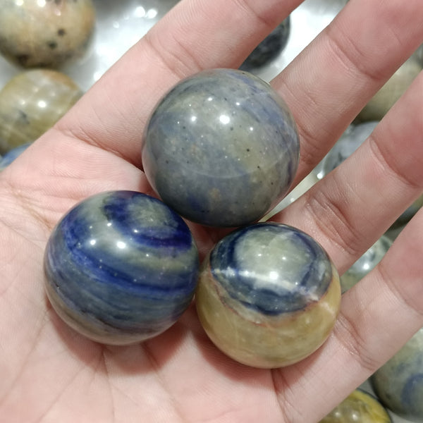 3.5cm Natural Blue stone Quartz Sphere Crystal Ball