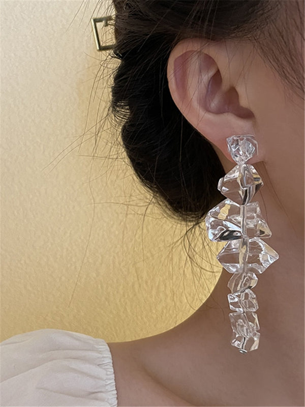 Fashion Long Tassels Irregular Acrylic Earring