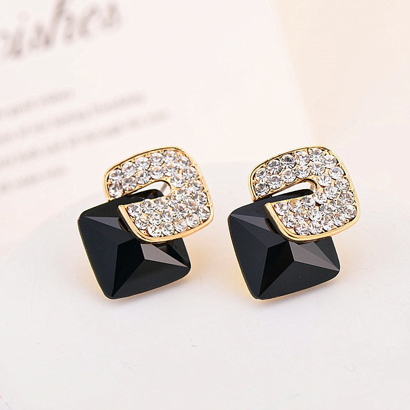 New Geometric Square Crystal Stud Earrings For Women – Gofaer Finds store!