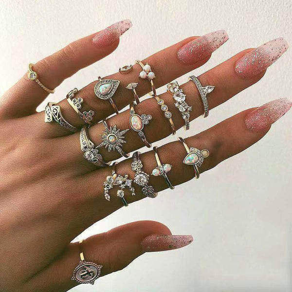 19 pcs/sets Bohemian Gold Rings