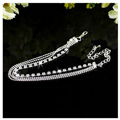 Bohemian Crystal Beads Multilayer Chain Anklet