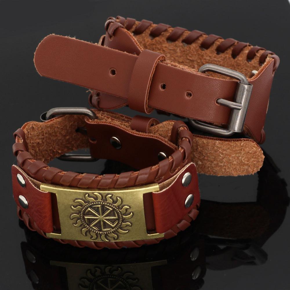 Vikings  Nordic Slavic Braid Leather Bracelets