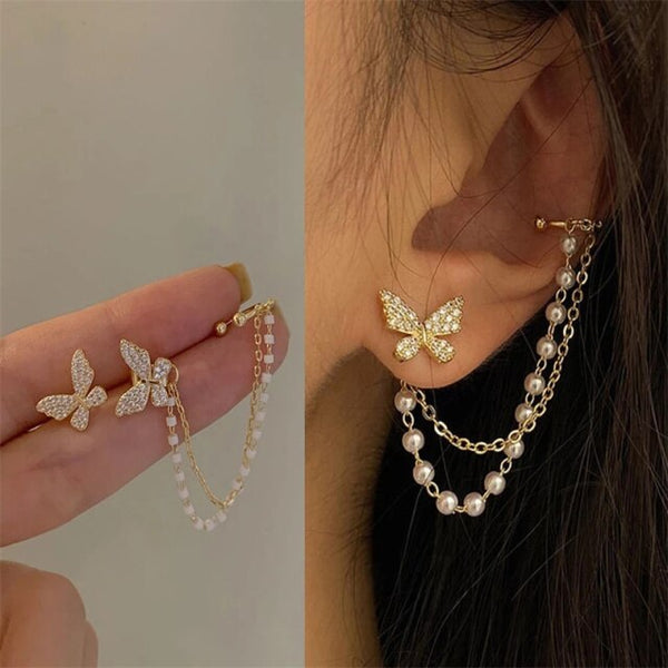 1PC Fashion Gold Color Moon Star Clip Earrings For Women