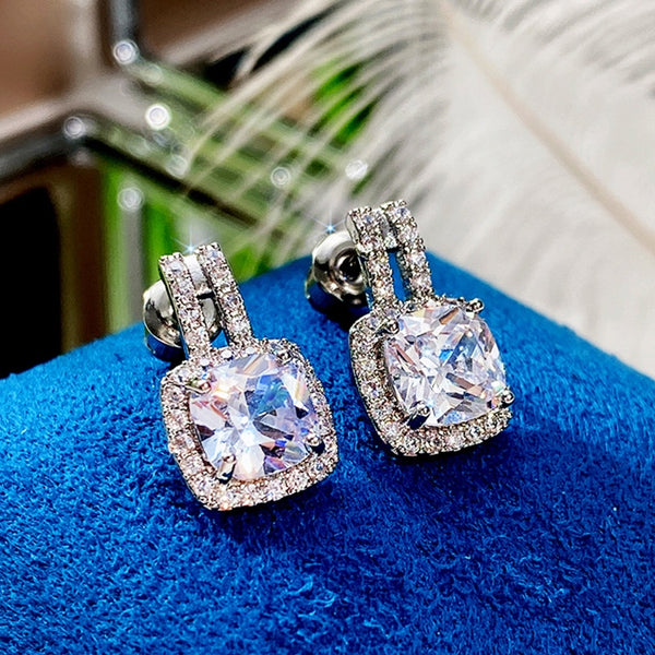 Bling Bling AAA White Cubic Zirconia Statement Earrings