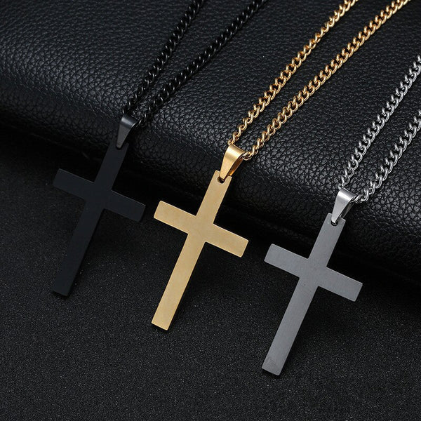 Fashion Stainless Steel Cross Gold Silver Color Necklace