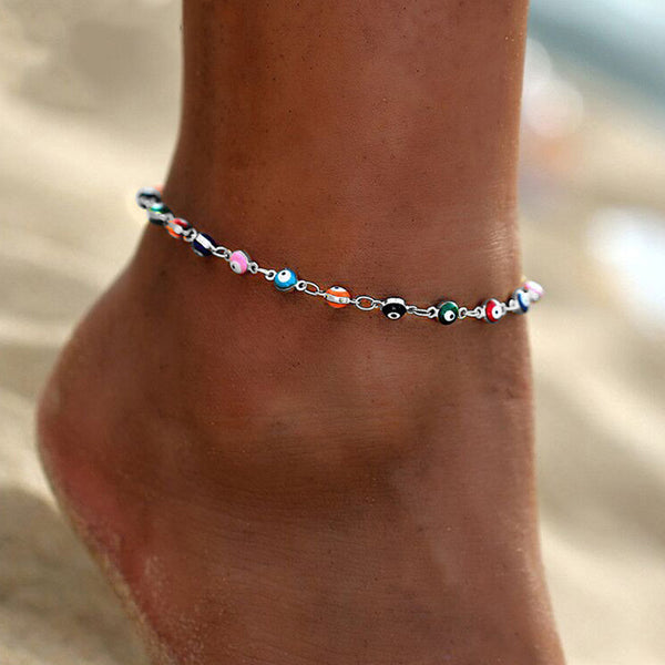 Bohemian Turkish Evil Eye Anklets for Women