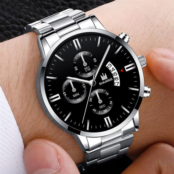 luxury business Military Quartz watch golden stainless steel band men watches