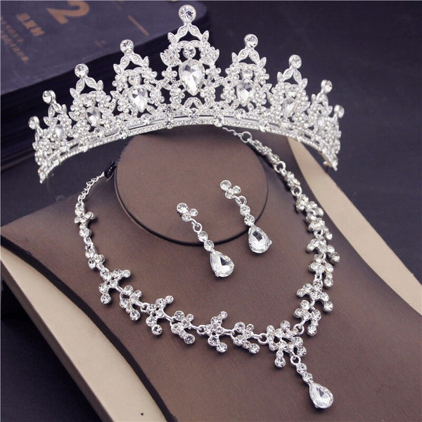 Bridal Jewelry Sets Princess Headband Tiaras Earrings Necklace Sets