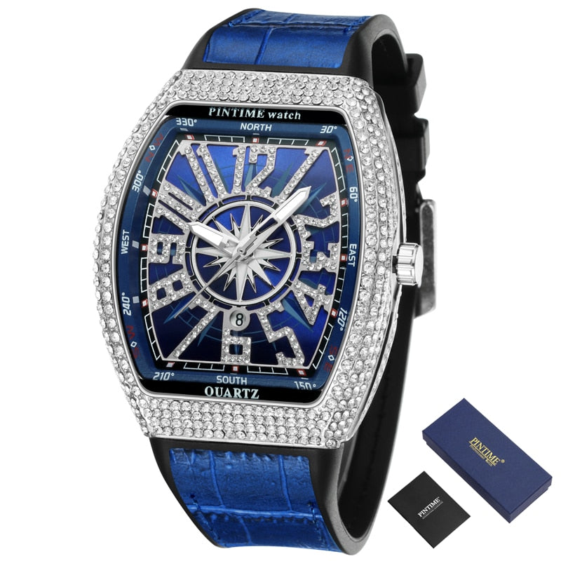 Hip Hop Men Watch Quartz Creative Diamond Clock