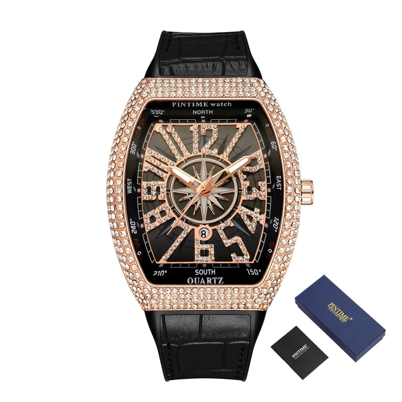 Hip Hop Men Watch Quartz Creative Diamond Clock