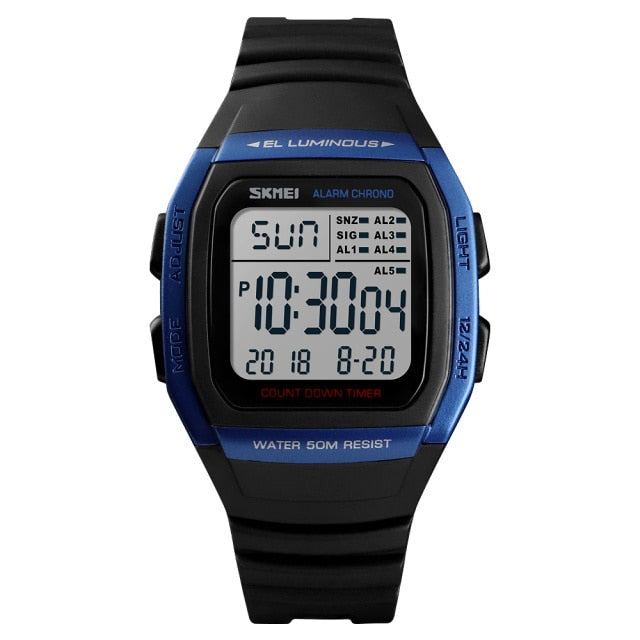 Men Watches Waterproof Sports Digital LED Alarm Chrono Electronic Wristwatch