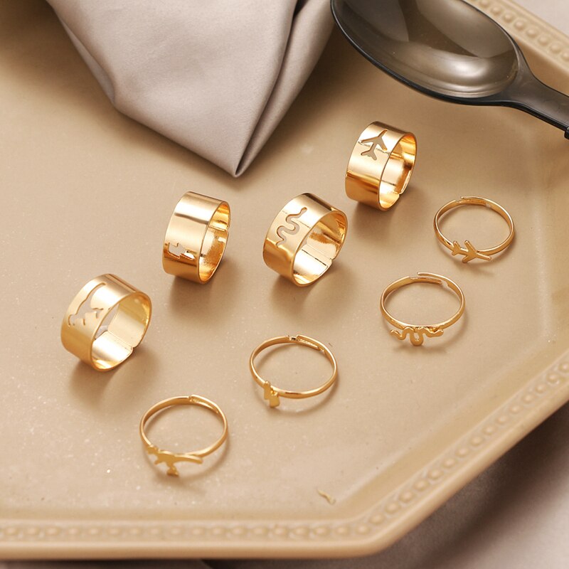 2PCS Adjustable Opening Couple Rings Set