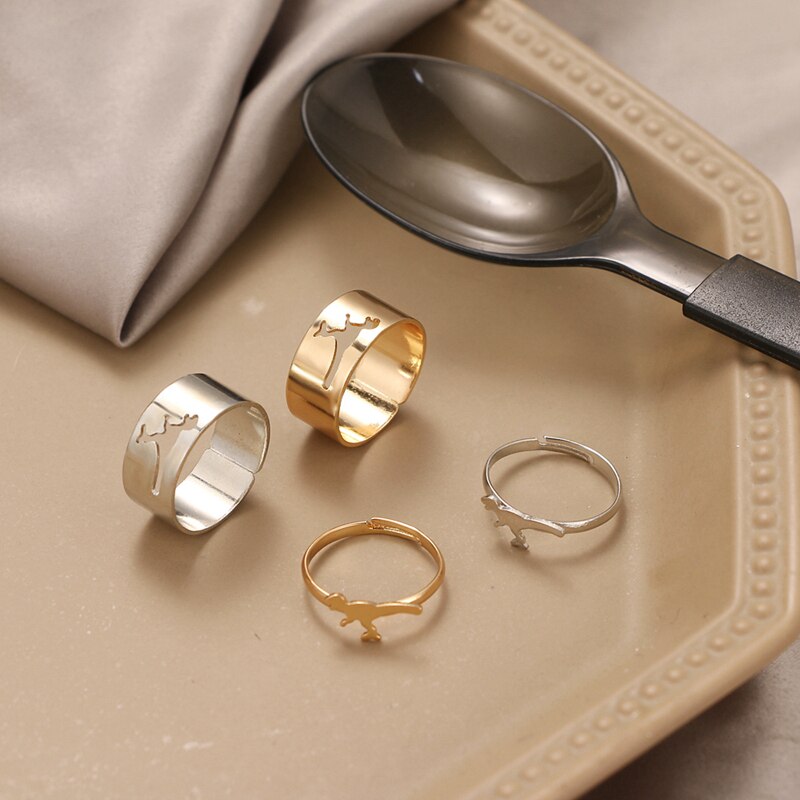 2PCS Adjustable Opening Couple Rings Set