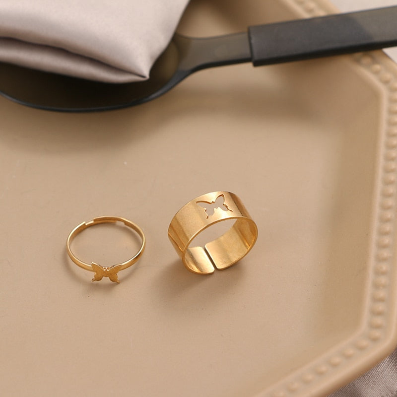 2PCS Adjustable Opening Couple Rings Set