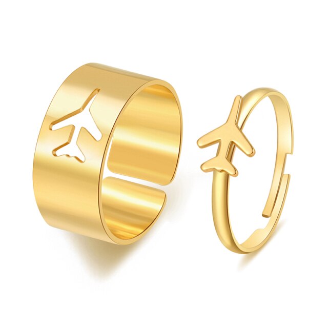 2PCS Adjustable Opening Couple Rings Set