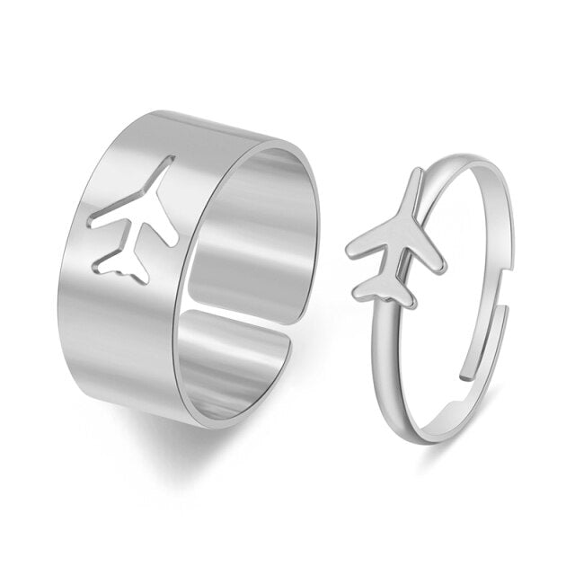 2PCS Adjustable Opening Couple Rings Set