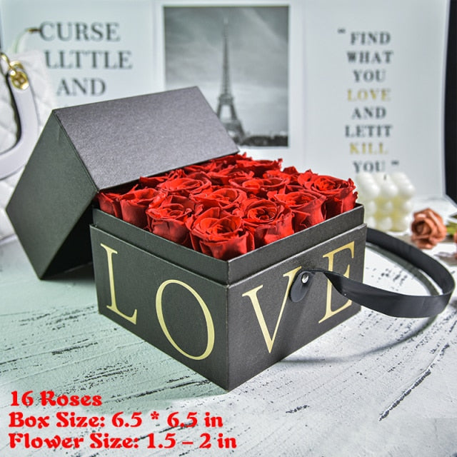 Eternal Rose In Love Box Preserved Real Flowers with Box Set