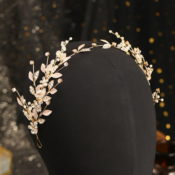 Fashion Headbands  Flower Leaf Crystal Pearls Hairbands Earrings Jewelry Sets