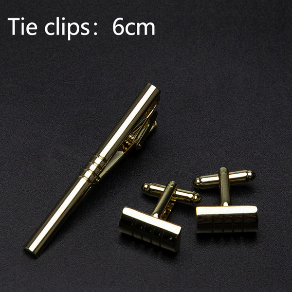 Mens Tie Clips Cufflinks Set