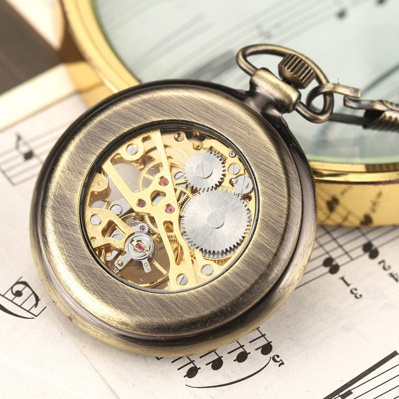 Silver Hand Winding Full Steel Pocket Watches