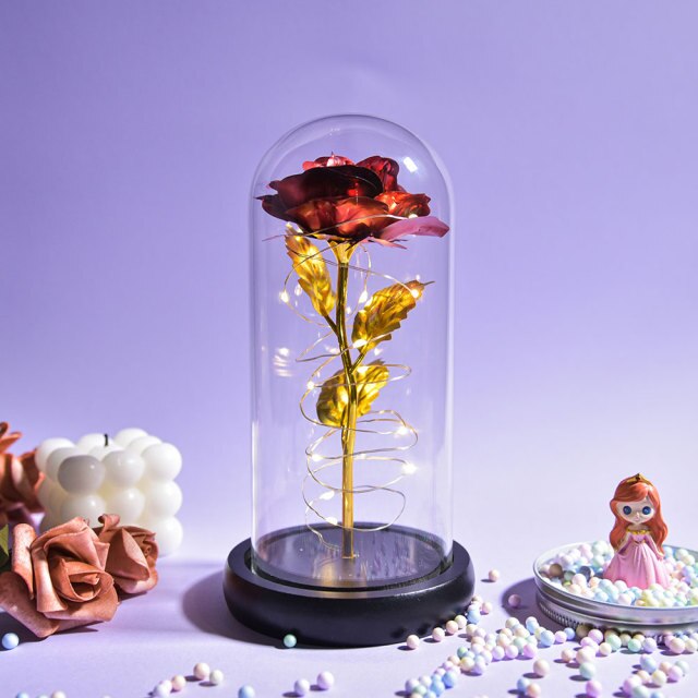 Galaxy Rose Forever Preserved Eternal Roses Flowers In Glass For Christmas Valentine Gifts