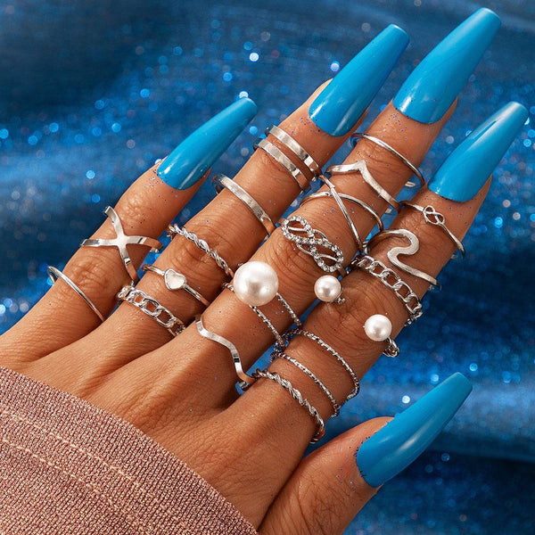 14/19pcs Alloy Ring Halloween Jewelry for Women Rings