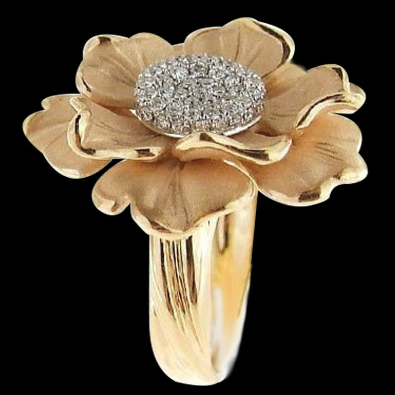 Luxury  Yellow  Floral  Romantic Promise Rings for Women