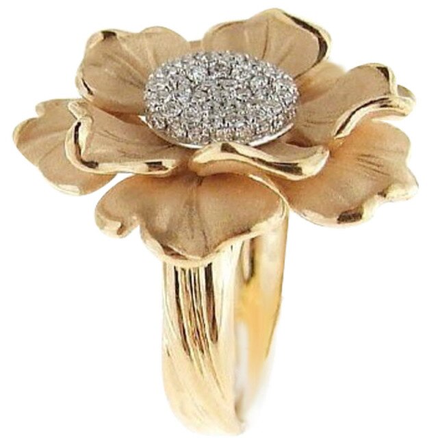 Luxury  Yellow  Floral  Romantic Promise Rings for Women