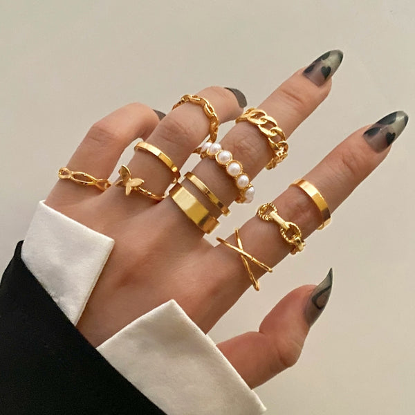 10pcs Fashion Jewelry Rings Set