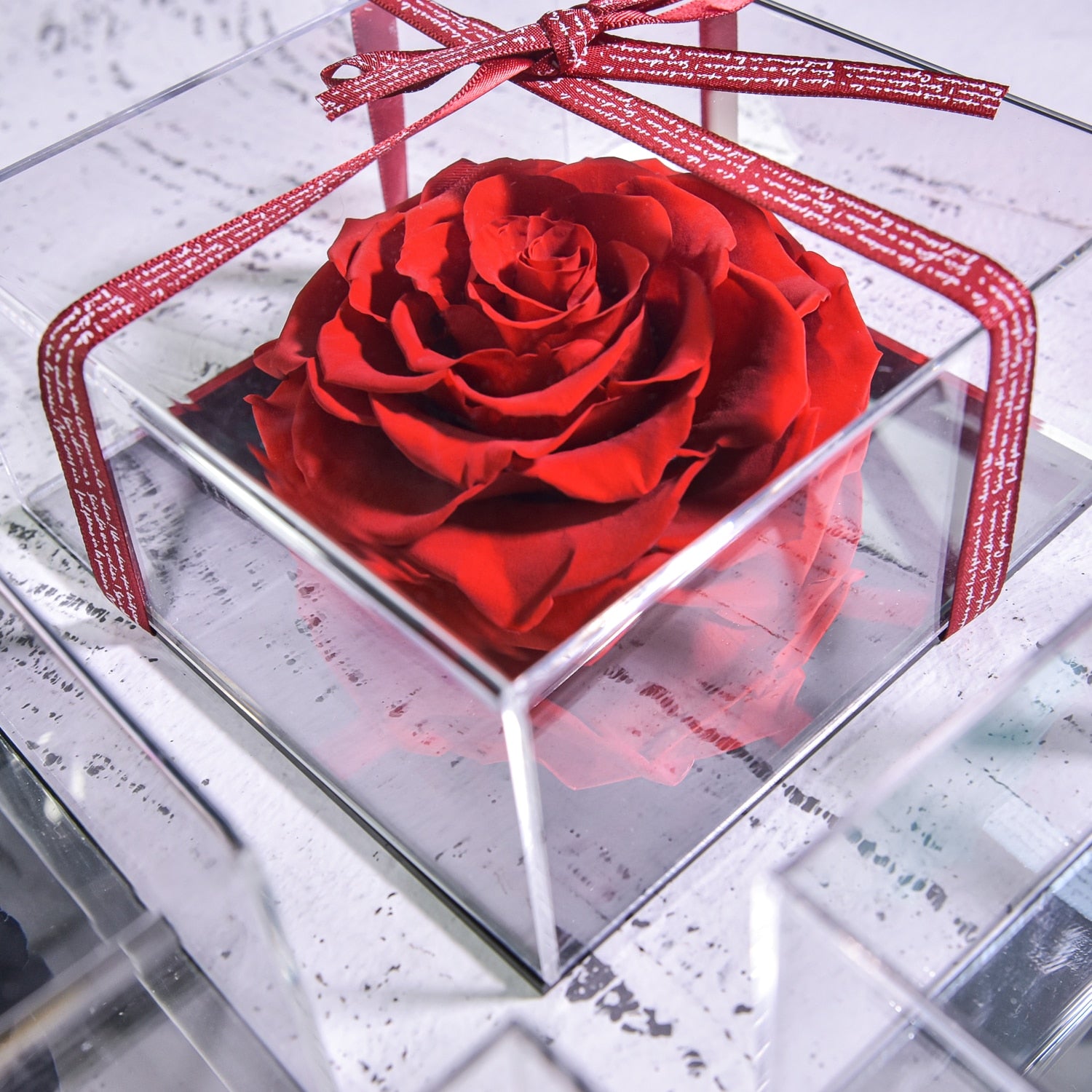 Acrylic Box Preserved Rose Eternal Roses Forever Flower Jewelry Box