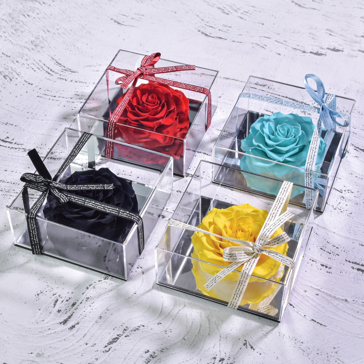 Acrylic Box Preserved Rose Eternal Roses Forever Flower Jewelry Box