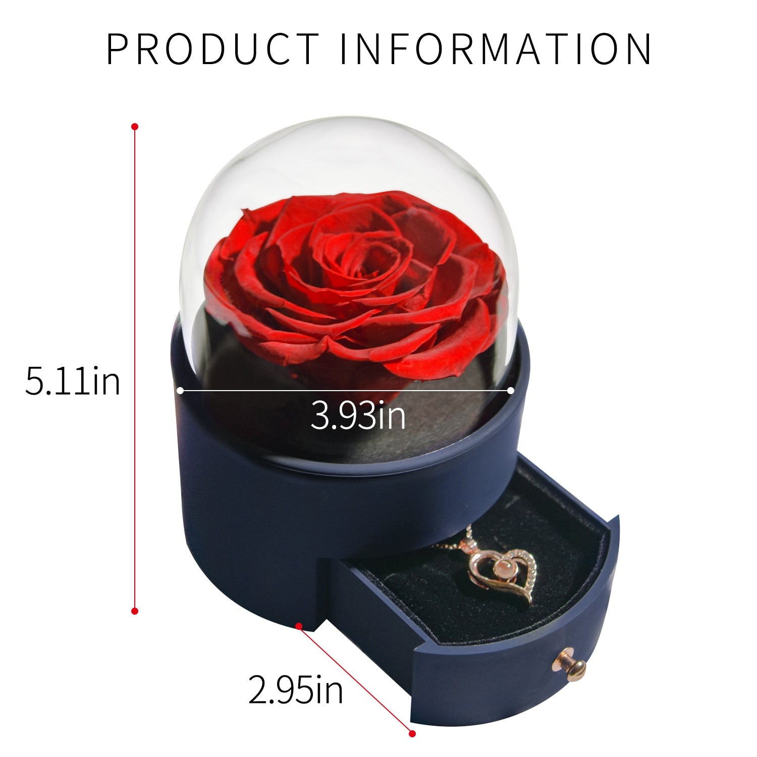 Acrylic Box Preserved Rose Eternal Roses Forever Flower Jewelry Box