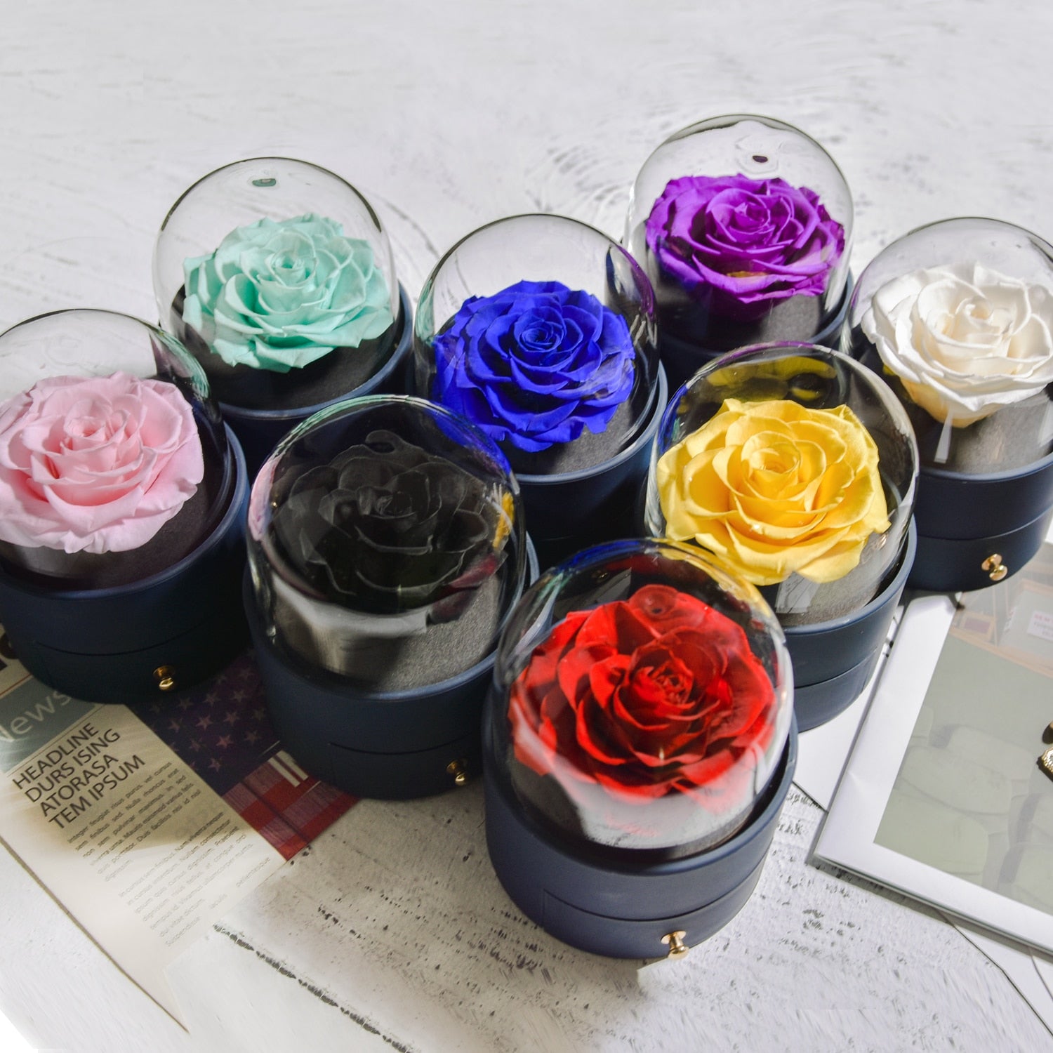 Acrylic Box Preserved Rose Eternal Roses Forever Flower Jewelry Box