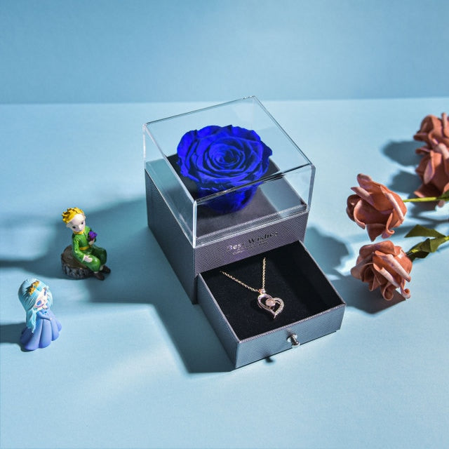 Acrylic Box Preserved Rose Eternal Roses Forever Flower Jewelry Box