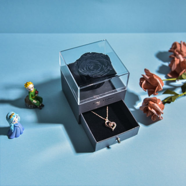 Acrylic Box Preserved Rose Eternal Roses Forever Flower Jewelry Box