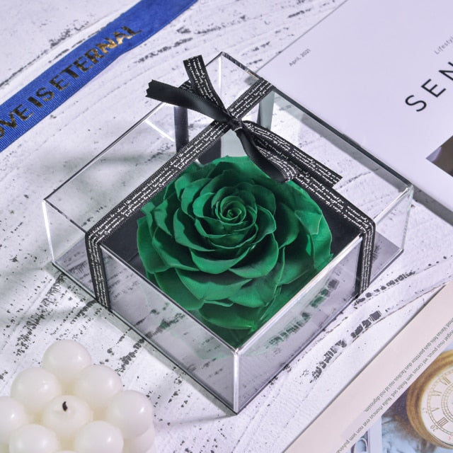 Acrylic Box Preserved Rose Eternal Roses Forever Flower Jewelry Box