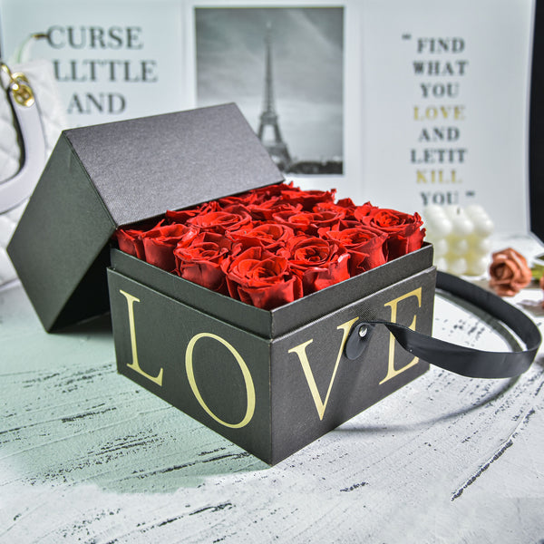 16pcs Love Preserved Roses In Love Box Gift Eternal Roses Forever