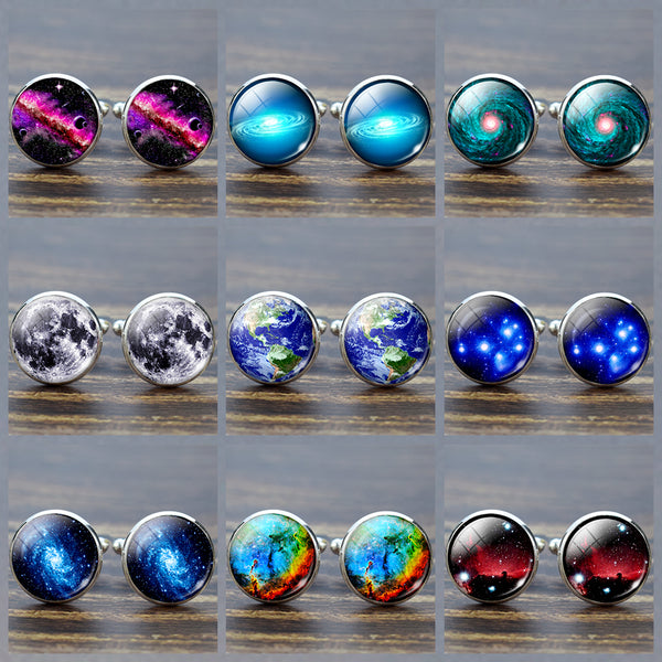 Universe Galaxy Planet Cufflinks Men